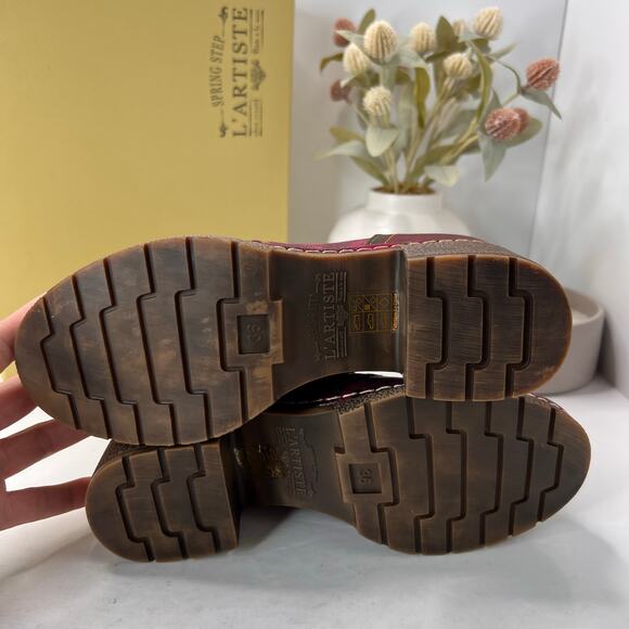 L'Artiste by Spring Step Fallinluv Leather Boot Bordeaux Multi Women 5.5-6 NWB - Picture 9 of 11